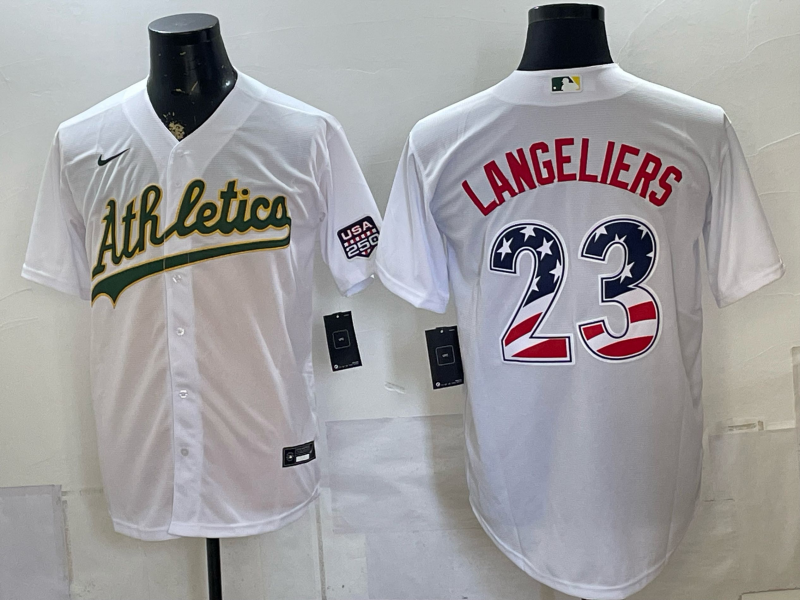 Men Oakland Athletics #23 Langeliers white Nike 2026 MLB Jersey 0717001->seattle mariners->MLB Jersey